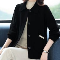 批发350克毛呢<b class='q'>外套</b>女2026秋冬新款小个子短款上衣开衫气质<b class='q'>妈妈</b>大衣
