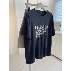雪花棉大码300斤复古豹子字母印花短袖T恤女夏松弛感宽松圆领上衣
