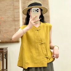 批发双纱棉衬衫夏季透气中式斜襟复古盘扣上衣<b class='q'>婴儿</b>棉纱亲肤透气小衫