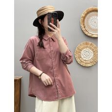 批发官图 <b class='q'>特</b>惠 原版棉灯芯绒 长袖衬衫女宽松休闲开衫外套