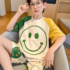 批发男童睡衣2026夏季<b class='q'>儿童</b>短袖短裤套装大童空调服家居服<b class='q'>儿童</b>款可爱风