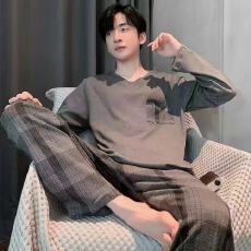 批发韩版休闲睡衣男2026春秋季<b class='q'>新款</b>套头长袖宽松运动可外穿家居服套装