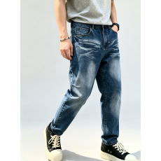 批发【HME】<b class='q'>男</b>士牛仔裤修身破洞高街直筒小脚长裤欧美跨境TEMU TikTok