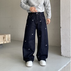 批发牛仔裤男刺绣小马宽松直筒<b class='q'>休闲</b>长裤