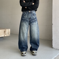 批发男款宽松直筒牛仔长裤<b class='q'>休闲</b>