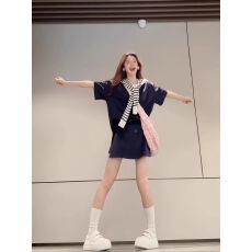 套装2026休闲运动服女夏季学生宽松显瘦韩版时尚短袖短裙两件套装