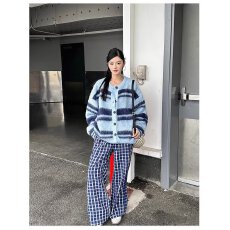 批发日系慵懒风复古条纹毛衣开衫男女文艺设计感糯针织外套