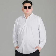 批发M-8XL大码男士长袖<b class='q'>衬衫</b>肥仔宽松<b class='q'>衬衣</b>休闲胖子上衣大码商务正装