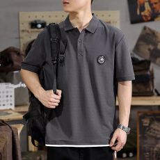 批发M-8XL重磅纯棉翻领短袖t恤polo衫男宽松大码胖子<b class='q'>加肥</b><b class='q'>加大</b>男士通勤