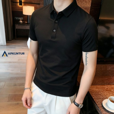 批发S-4XL【升级款】职场通勤POLO衫男大码气质文艺显瘦运动polo衫