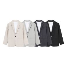 批发S-4XL-春秋微宽松大码西装外套男高级感<b class='q'>休闲</b><b class='q'>商务</b>西服男士通勤夹克