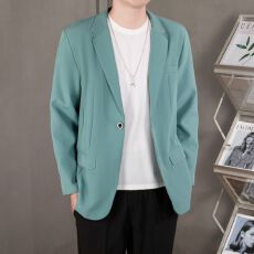 批发S-4XL-高端设计感大码西服男<b class='q'>休闲</b><b class='q'>商务</b>通勤英伦风男士纯色西装外套