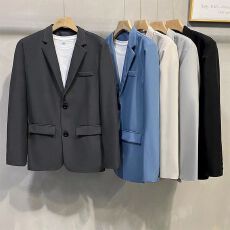批发S-4XL-英伦风复古西装外套男<b class='q'>休闲</b>商务<b class='q'>西服</b>宽松高级感大码男士外套