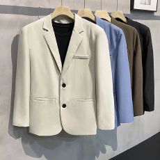 批发S-4XL-英伦风<b class='q'>休闲</b>商务<b class='q'>西服</b>男士大码西装外套抗皱免熨宽松<b class='q'>西服</b>男