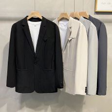 批发S-4XL-高端设计<b class='q'>休闲</b>西装外套男大码高级感商务通勤英伦风男士<b class='q'>西服</b>