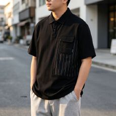 批发XXL-8XL大码男装拼接短袖Polo衫男通勤<b class='q'>休闲</b>胖子男士宽松翻领上衣