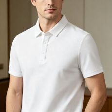 批发哑光扣-S-4XL超显瘦的轻奢短袖Polo衫男士纯色<b class='q'>休闲</b>薄款翻领上衣