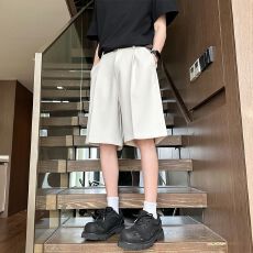 M-8XL胖子超大码西装短裤男夏季透气五分裤直筒短裤胖男大码中裤