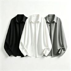 批发M-8XL宽松大码<b class='q'>衬衫</b><b class='q'>男</b>纯色休闲抗皱商务长袖<b class='q'>衬衫</b>遮肚上衣显瘦<b class='q'>衬衣</b>