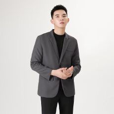 批发S-4XL-痞帅英伦风西装外套男休闲商务西服宽松高级感大码男士外套