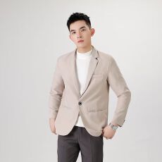 批发S-4XL-简约大码西装外套男高级感休闲商务单排扣免熨宽松西服夹克