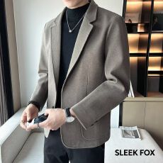 S-5XL-大码复古西装外套男加厚冬季修身毛呢料西服商务休闲男士