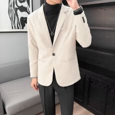 S-4XL-胖绅士大码西装外套男高级感休闲商务单排扣免熨宽松西服