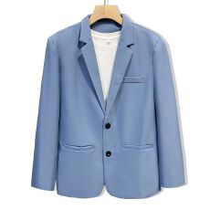 S-4XL-胖哥商务休闲西服男士高级感大码西装外套抗皱免熨宽松西服