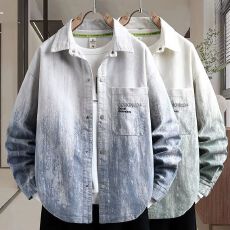 批发M-8XL-重磅纯棉<b class='q'>长袖</b><b class='q'>衬衫</b>男大码翻领<b class='q'>长袖</b>外套<b class='q'>男士</b>休闲宽松外穿<b class='q'>衬衣</b>