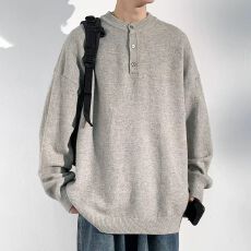 批发M-5XL-秋冬老钱风针织衫男高品质重磅520g<b class='q'>大码</b>时尚针织毛衣长袖