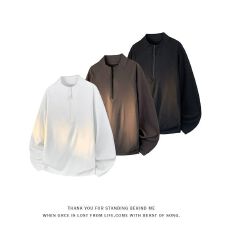批发M-5XL2026冬季新款双面德绒插肩袖半拉链<b class='q'>大码</b>长袖<b class='q'>T</b><b class='q'>恤</b>男<b class='q'>T</b>24508