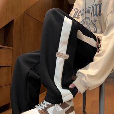 立体腰头80-300斤美式高街秋冬加厚大码男女胖m直筒休闲裤