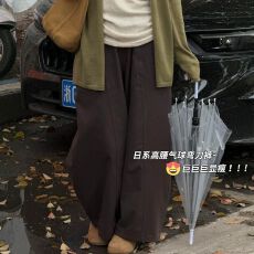 批发【钛金棉+立体腰头】【大码80-300斤】弯刀阔腿裤<b class='q'>女</b>夏季薄款九分