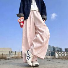 批发【钛金棉+立体腰头】【大码80-300斤】弯刀阔腿裤<b class='q'>女</b>夏季薄款九分