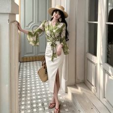 批发气质女神范别致绝美<b class='q'>职业</b><b class='q'>衬衫</b>轻熟御姐两件套装连衣裙子质感高级感