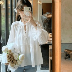 批发长袖白<b class='q'>衬衫</b>女2026春夏新款韩版学生休闲<b class='q'>宽松</b>小衫<b class='q'>宽松</b>上衣设计感