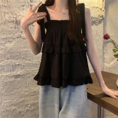 批发小<b class='q'>吊带</b>背心女夏季内搭性感美背美背露背外穿百搭宽松短款无袖上衣