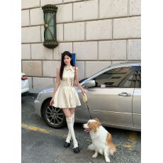 批发2026party<b class='q'>小礼服</b>女高端精致名媛千金感珍珠镶钻蝴蝶挂脖结波点<b class='q'>裙</b>