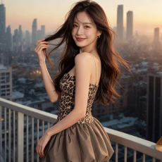 批发性感辣妹纯欲夜场风情万种豹纹拼接修身一字领抹胸吊带蓬蓬<b class='q'>连衣裙</b>