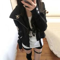 批发美式复古翻领外套女<b class='q'>设计</b>感小众2026年新款春秋短款辣妹风宽松夹克