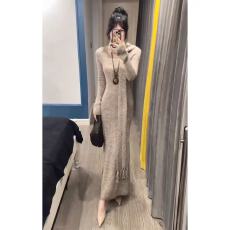批发慵懒感温柔风修身针织<b class='q'>连衣裙</b>显身材韩系气质内搭打底长裙子2026秋