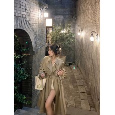 批发风衣外套女中长款2026<b class='q'>春</b>秋季新款韩系高级感小个子英伦风垂感大衣