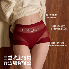 批发#2522#无痕超薄网纱内裤全包臀舒适小平角裤桑蚕丝裆