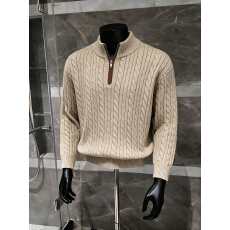 高品质～老钱风半拉链polo领针织男毛衣秋冬套头内搭上衣