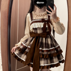 批发焦糖可可现货套装秋冬lolita裙<b class='q'>可爱</b>日常洛丽塔jsk<b class='q'>连衣裙</b>全款套装