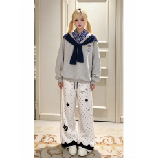 批发美式复古polo领拼接假两件卫衣女秋冬季新款设计感宽松款上衣潮流