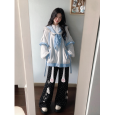 批发<b class='q'>日系</b>软妹可爱学院卫衣女学生韩版秋冬季宽松新款洛丽塔百搭两件套