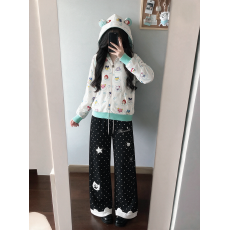 批发宅系萌感可爱连帽小熊耳朵卫衣女秋<b class='q'>冬</b>季日系亚文化二次元宽松套装