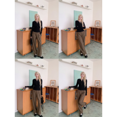 批发黑色亨利领长袖针织衫女早秋修身内搭打底衫短款上衣秋季