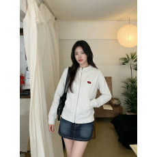 白色连帽卫衣外套女秋季美式修身短款拉链开衫立领上衣秋冬